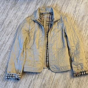 Quilted Beige Jacket with Plaid Lining - Authentic